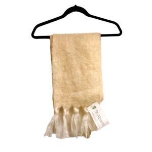 ST ALBANS Australia Vintage Mohair Wool Winter Scarf Cream O/S